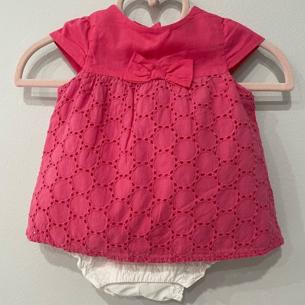 Janie and Jack Infant Pink Romper Dress Size 0-3 Months